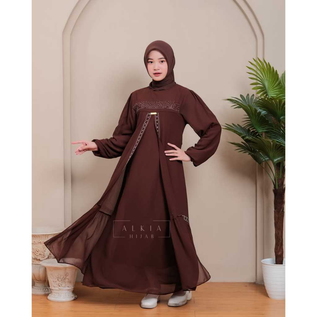 FAVORIT Gania Gamis Abaya Anak Remaja Tanggung Ceruti Babydoll Mix Payet Swarovski KEKINIAN