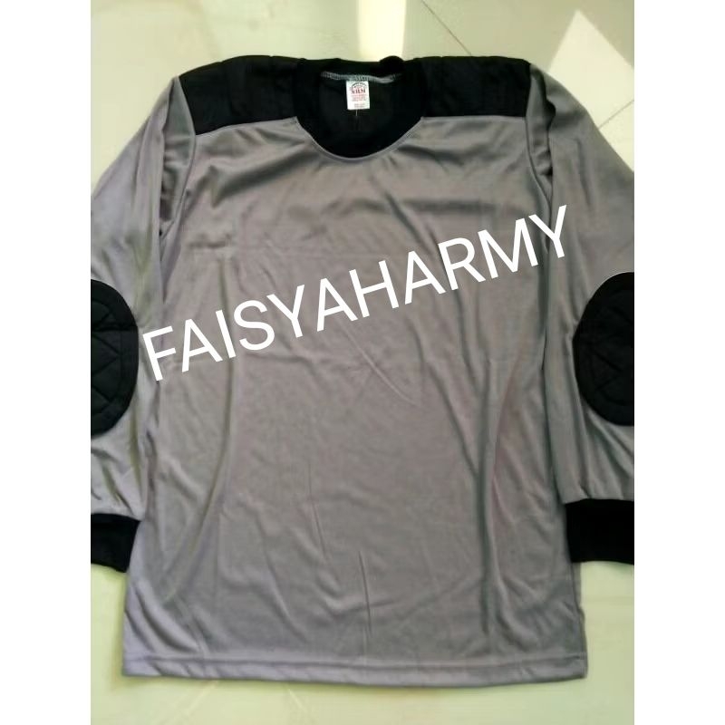 KAOS COKLAT POLISI LENGAN PANJANG KOMBINASI HITAM