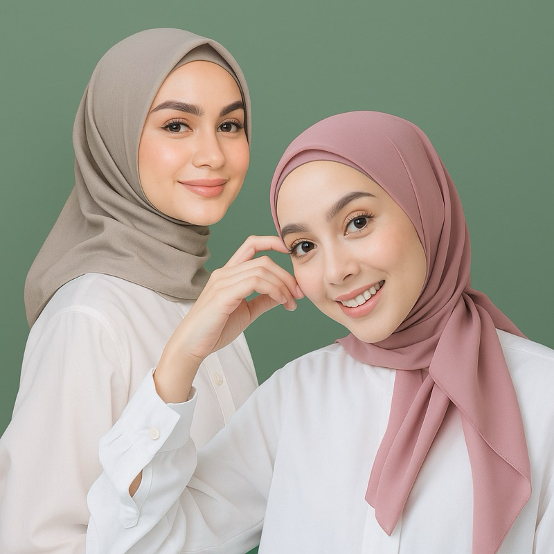 Aline Square Hijab Paris Segi Empat Premium Kerudung ANTI LETOY / Hijab segi empat / kerudung paris 