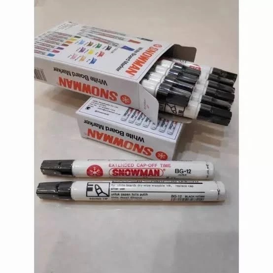 

Spidol Whiteboard Snowman BG 12 HITAM (Isi 12 Pcs)