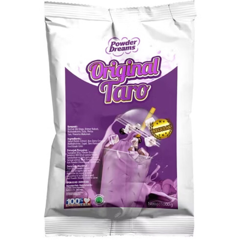

Bubuk Powder Dream Taro kemasan 250 gr (Reguler+Gula)