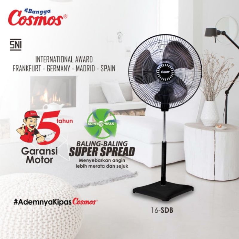 Cosmos Kipas Angin | Stand Fan 16SDB Black | 16"inc