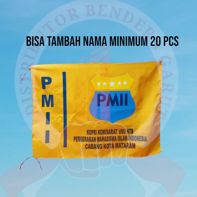Bendera PMII (Free tambah nama minimum 20 pcs )