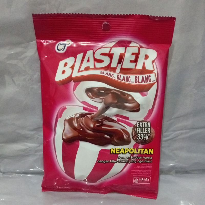 

Blaster Neapolitan Permen Stroberi Vanila 96g