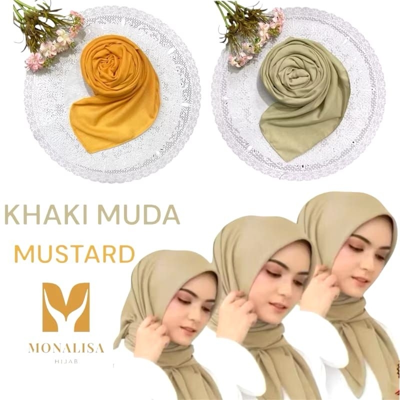 Jilbab khaki muda dan mustard ASN TERBARU