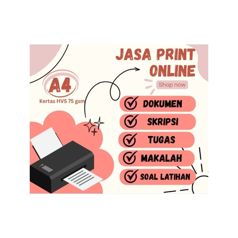

Jasa Print Online HVS A4 75 gsm Hitam Putih/Warna