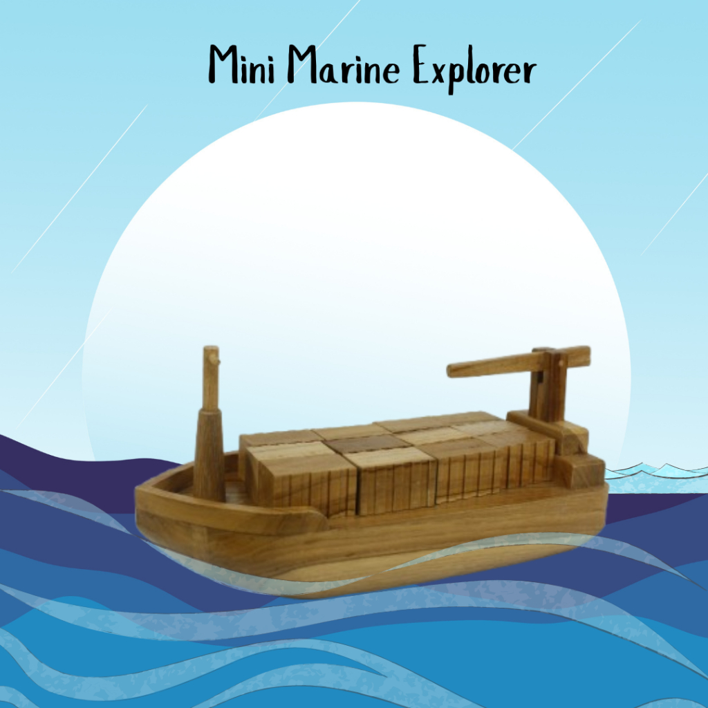Miniatur kapal dengan bahan kayu jati (Mini Marine Explorer)
