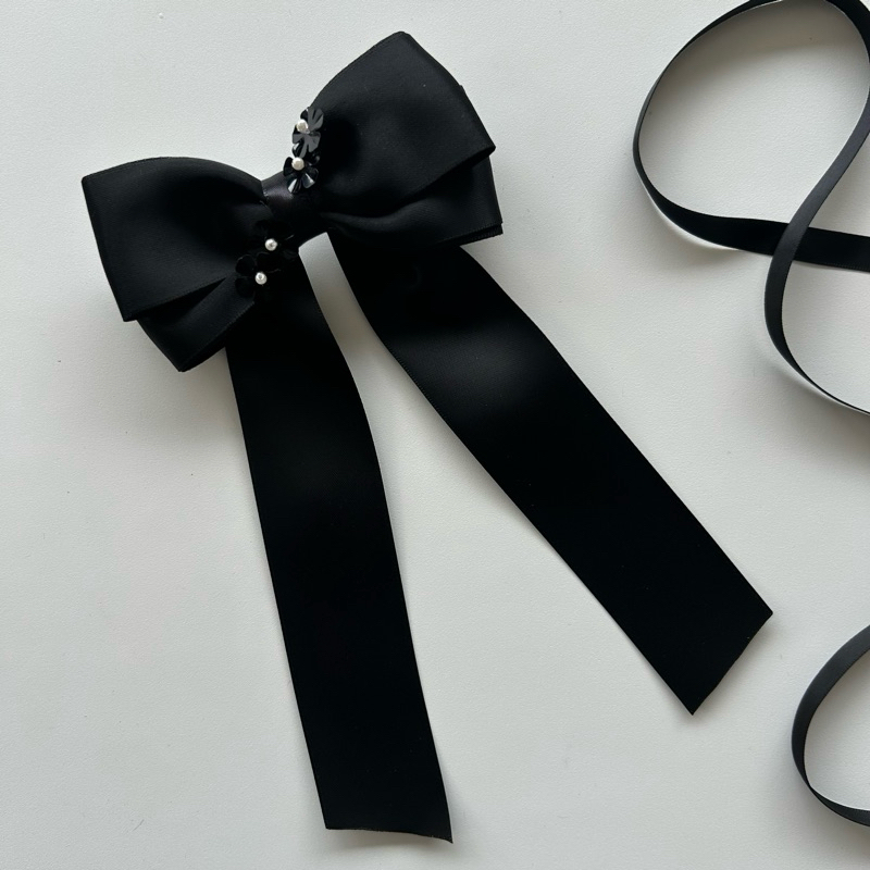 Pita Mima - Pita Hitam - Jepitan rambut hitam - Black bow - Black ribbon - Pita Basic - Jepit rambut