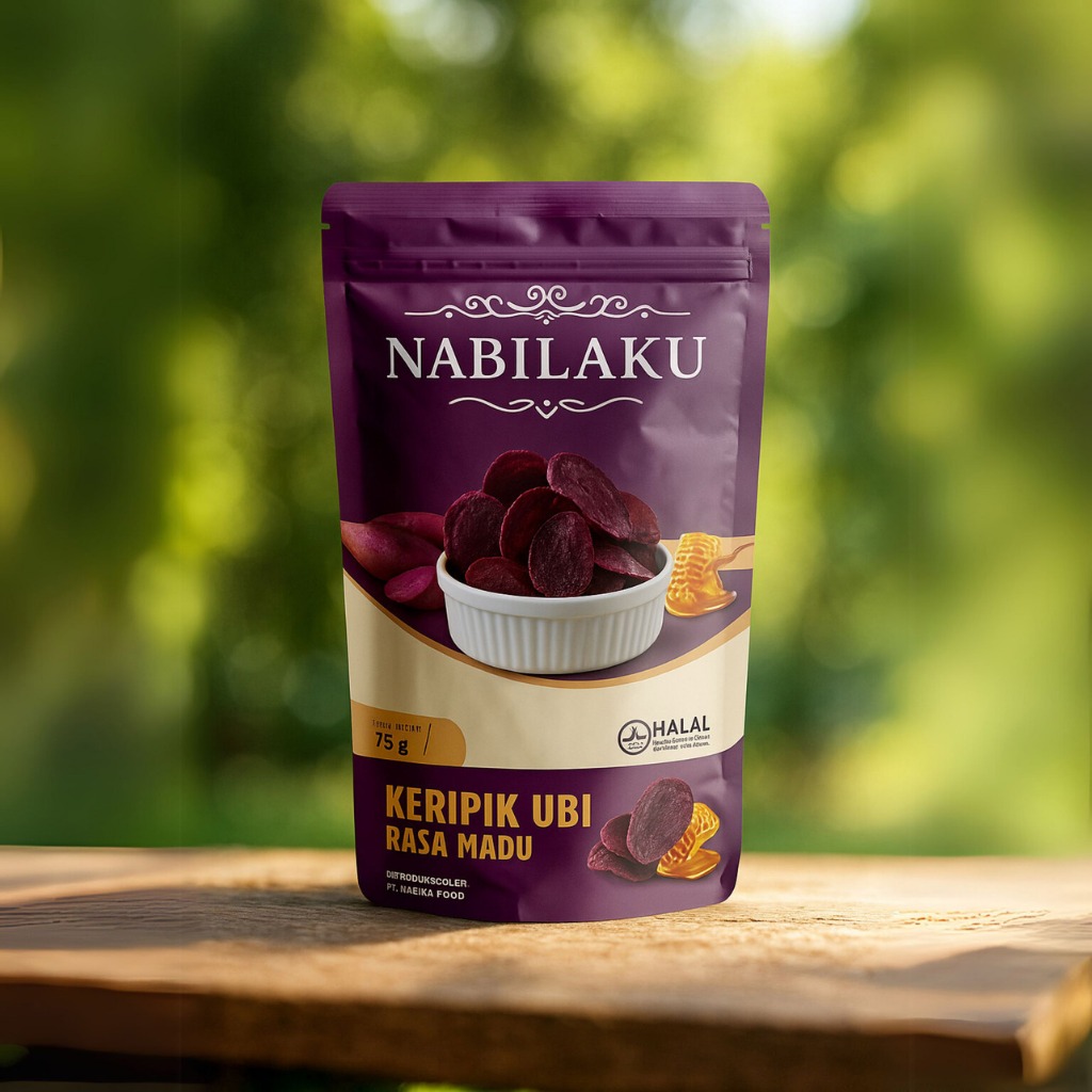 

NABILAKU Snack Cemilan Keripik Kripik Ubi Jalar Telo RASA MADU Kemasan MT Khas Malang