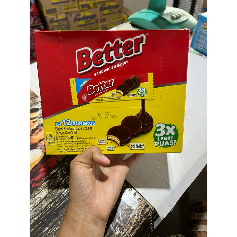 

Better Biskuit Sandwich Lapis Coklat Dengan Krim Vanilla