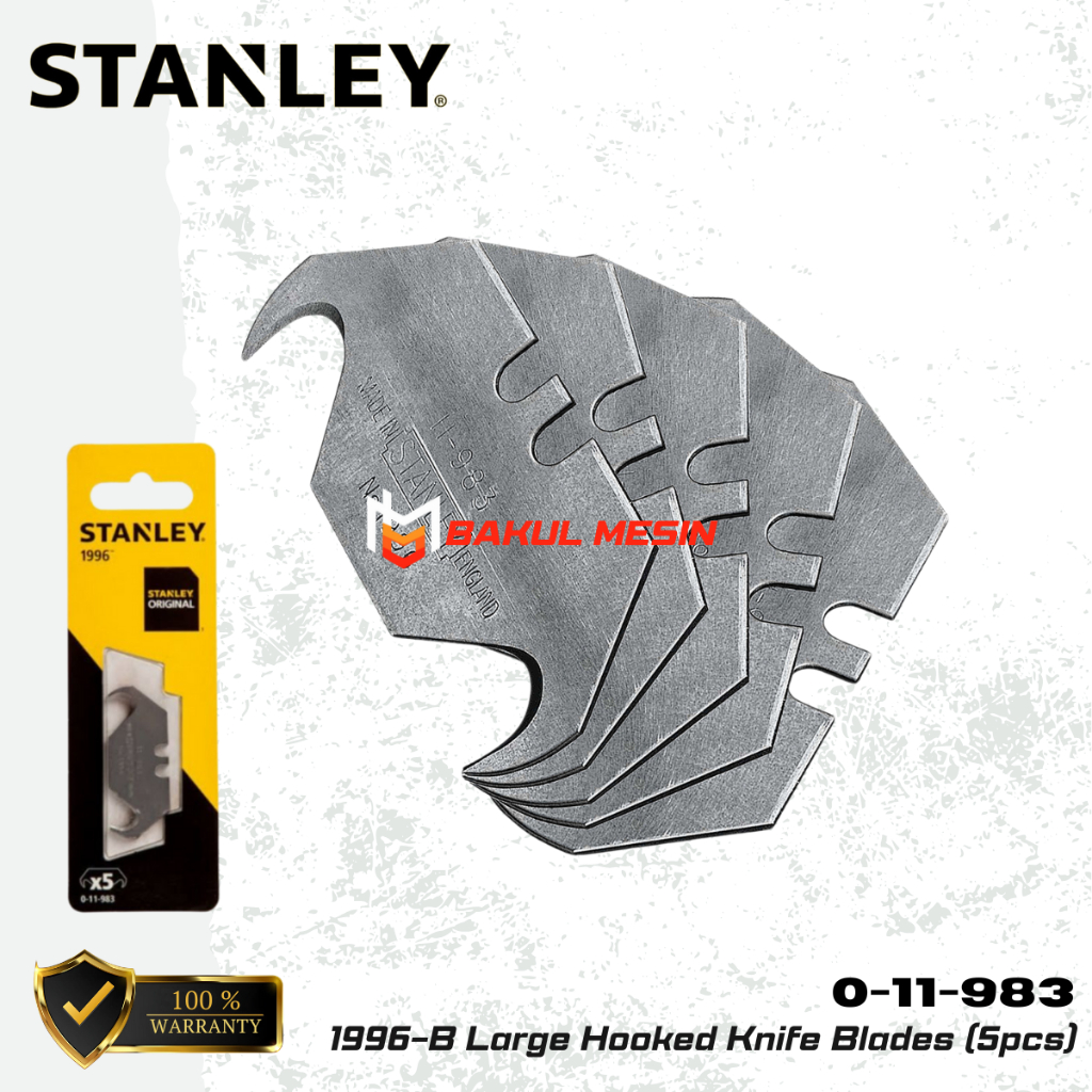 

STANLEY 11-983-0-11 Large Hook Knife Blade 5pcs Isi Mata Pisau STANLEY 0-11-983