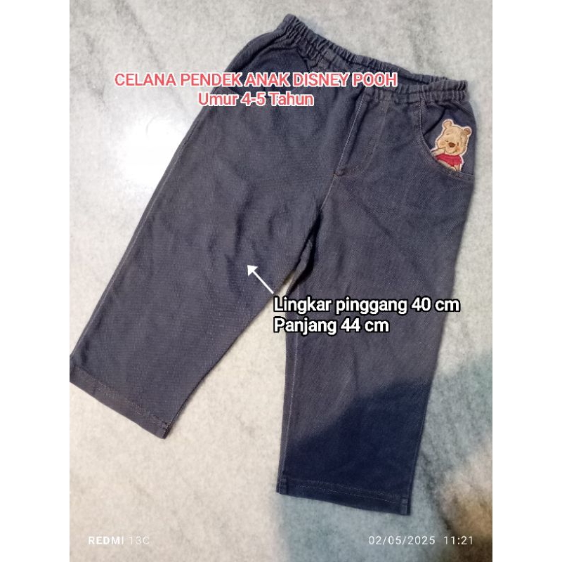 PRELOVE | Celana Pendek Anak Pooh Disney Baby Second | Umur 4-5 Tahun ~CLN17