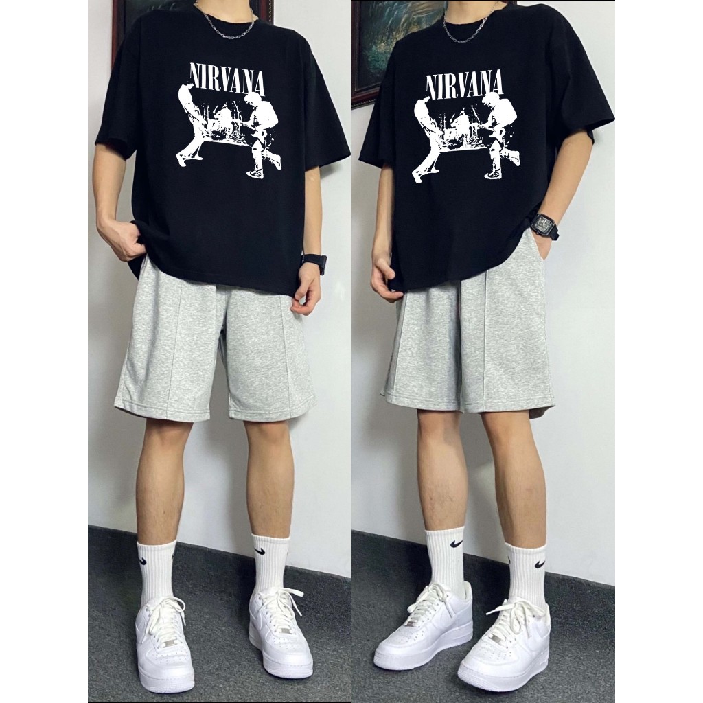 baju kaos oversize pria|Nirvana band Nirvana street bombing vintage baju pria oversize |atasan pria|