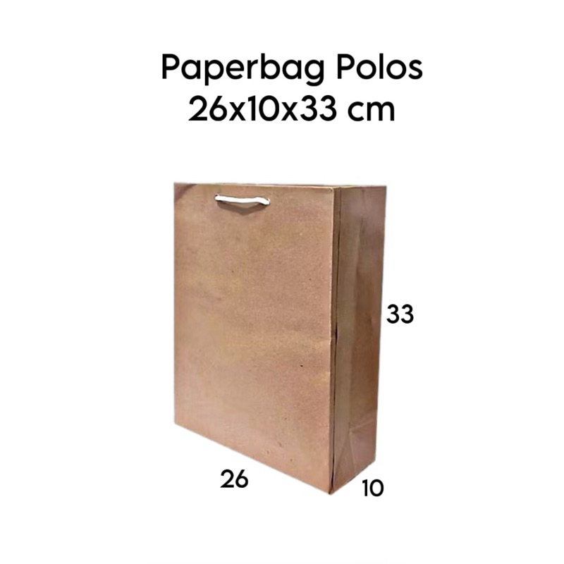 

Paper bag/Tas kertas Coklat Besar 26x10x33 cm