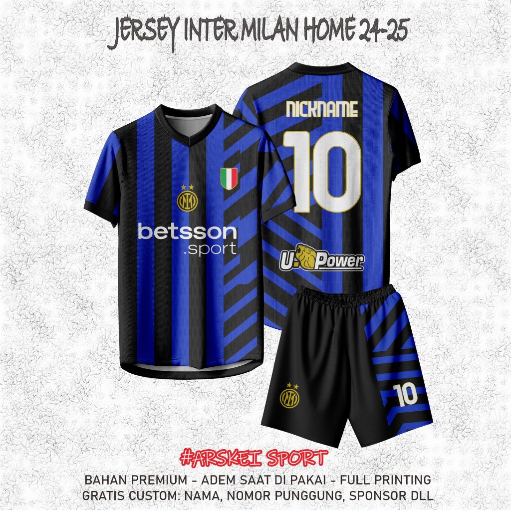 Jersey Bola Jersey Futsal Inter Milan Fantasy Tersedia Ukuran Anak & Dewasa Full Printing Gratis Cus