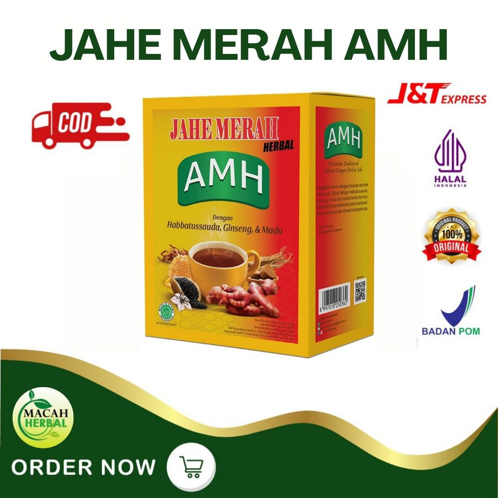 

MACAH HERBAL - INSTAN JAHE MERAH SUPER AMH 1 RENCENG ISI 10 SACHET / MINUMAN JAHE / PENGHANGAT TUBUH