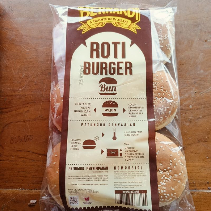 

BERNARDI BURGER BUN Roti Burger isi 6 300 gram