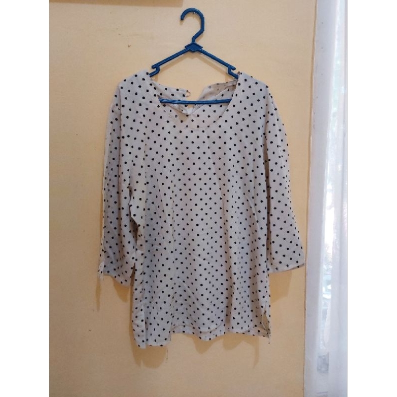 preloved blouse polkadot