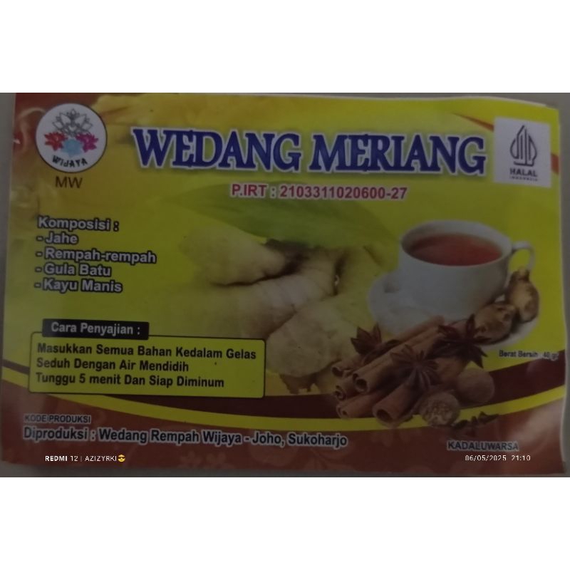 

wedang racik rempah meriang