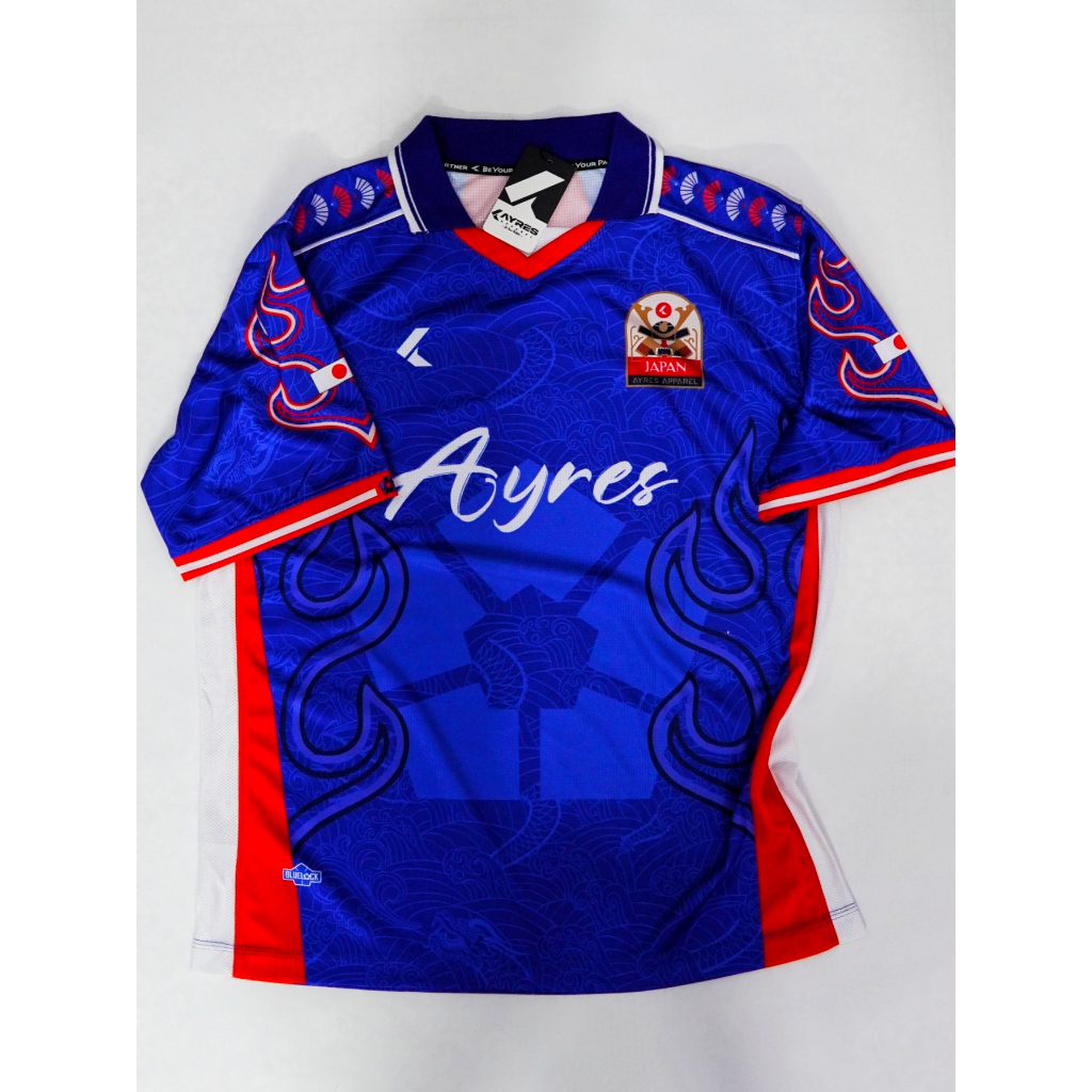 Ayres Jersey Fantasi Jepang 2002 X Bluelock Oversized Blockcore Vintage Pria Wanita Custom Casual