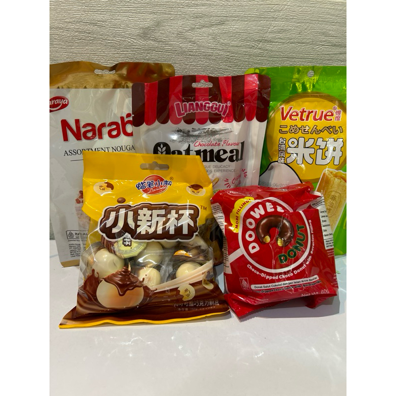 

MAO - Narabis Nougat, Oatmeal, Vetrue, Dowee Donut, TYL Larbee Biscuit, Basreng