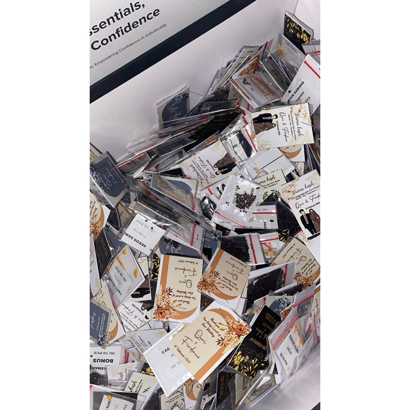 souvenir wedding bibit tanaman + thanks card wedding