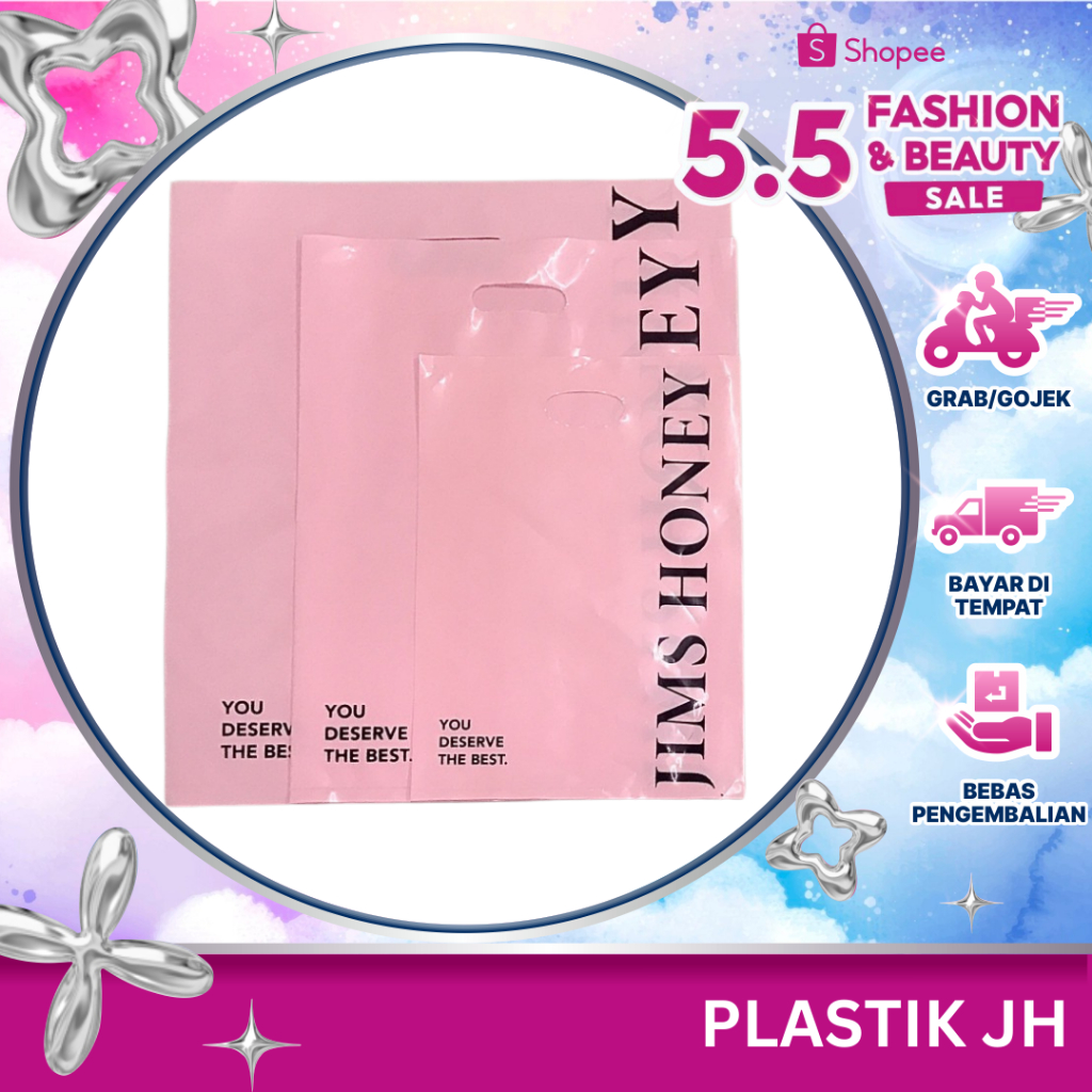 

JIMS HONEY PLASTIK KANTONG BELANJA KRESEK PINK SHOPPING BAG JIMSHONEY