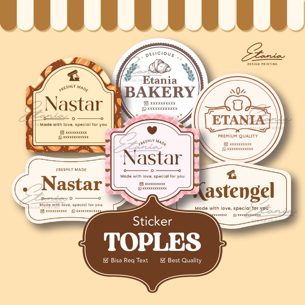 

Sticker Toples kue kering lebaran Label toples kue