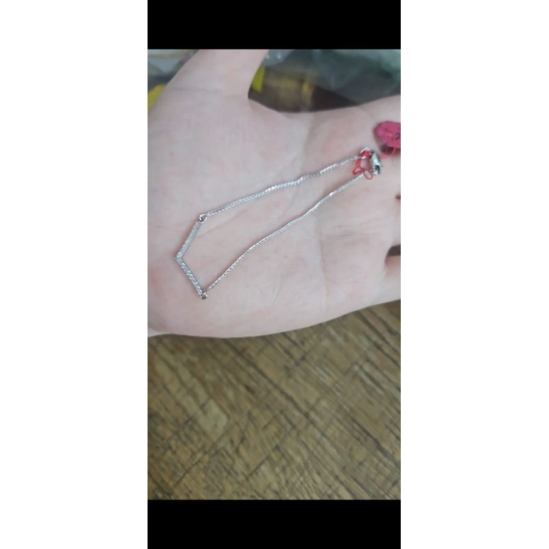 gelang serut italy emas asli putih pentol white gold 75% 750 17k