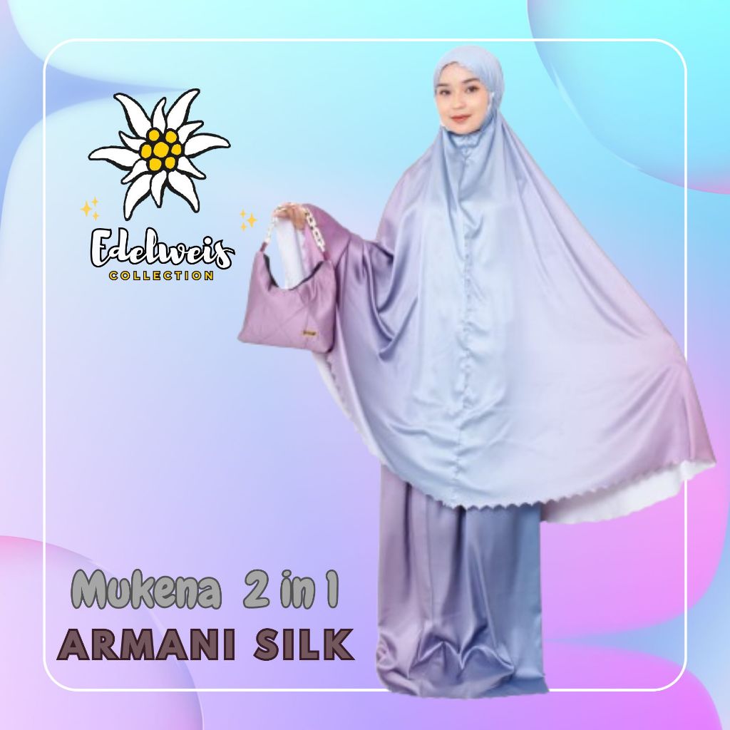 Mukena Dewasa Gradasi Armani Silk Premium Laser Cut