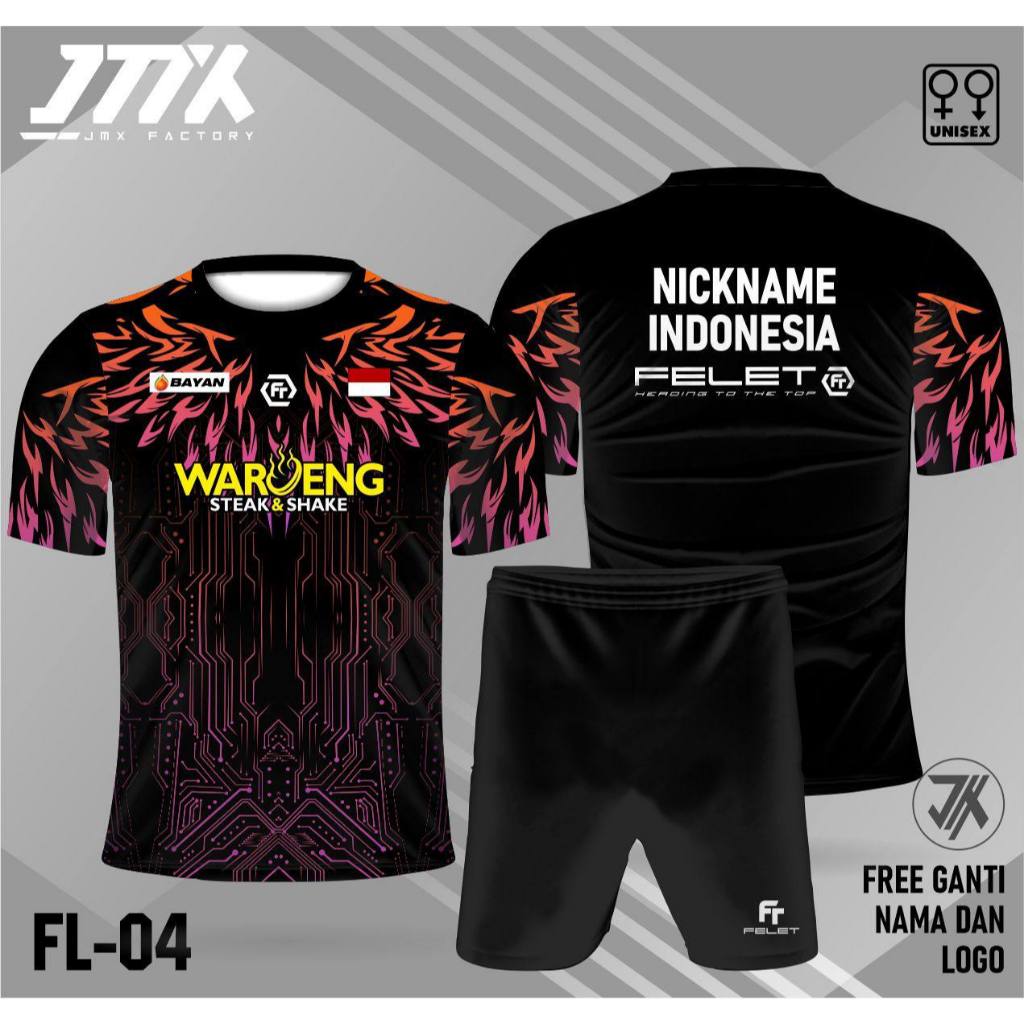 Setelan Jersey Badminton Setelan Bulutangkis FREE CUSTOM Lengan Pendek