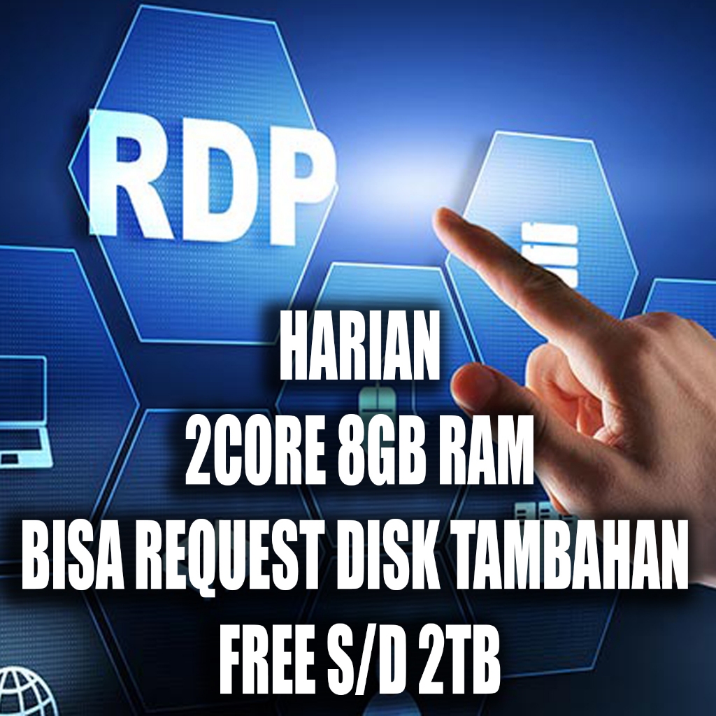 RDP / VPS Windows 2CORE 8GB Full Admin Garansi Full