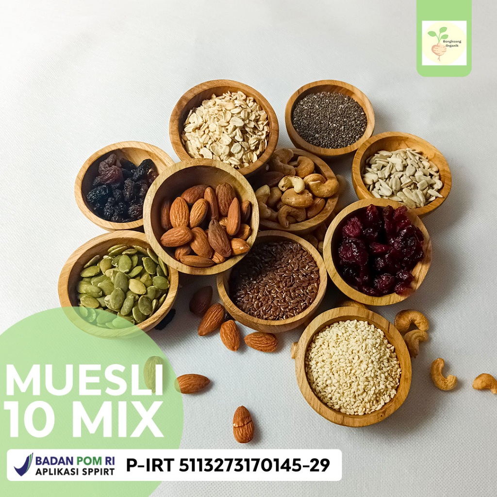 

NG SUPER MUESLI 1KG - 10 MIX Rolled Oat, Almond, Cranberry, Cashew, Pumpkin Seed, Sunflower Seed