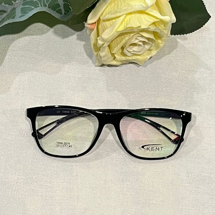 KACAMATA OVAL WARNA HITAM GLOSSY UNTUK MINUS DAN SILINDER UNISEX 2079 C1