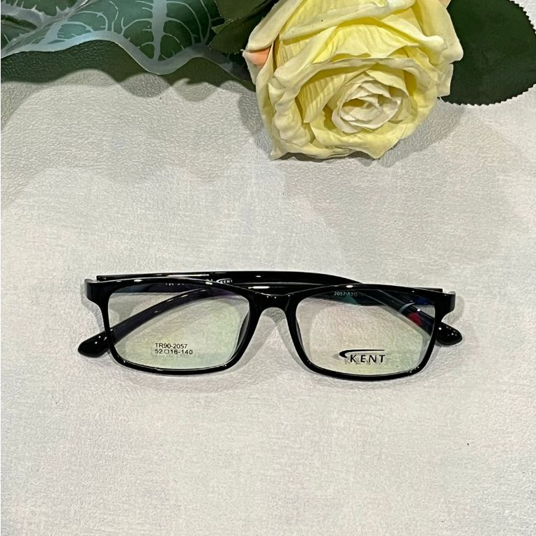 KACAMATA HITAM GLOSSY UNTUK MINUS DAN SILINDER UNISEX TIPE 2057