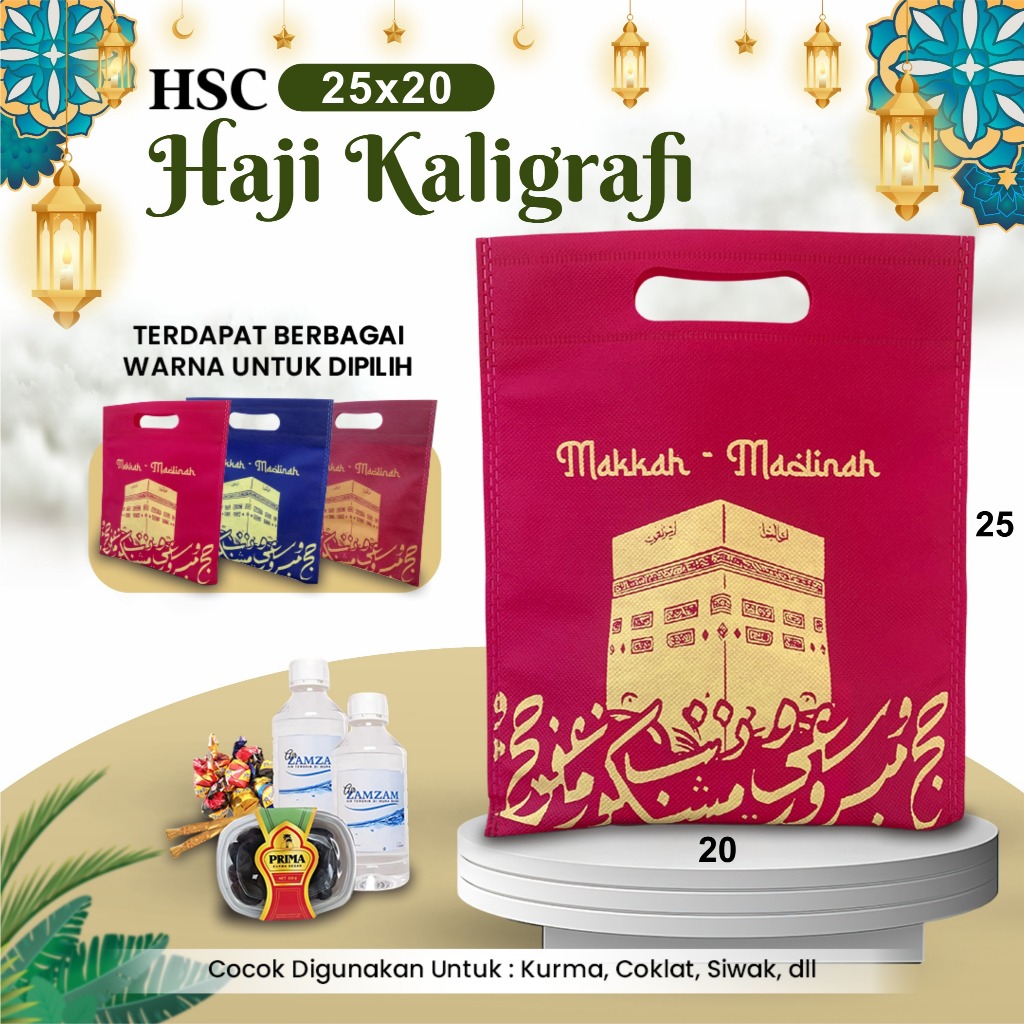 

Tas Oleh-oleh Hajian |Tas Spunbond Souvenir| Tas Haji Umroh | Goodie Bag Haji Umroh Tas Bingkisan Haji Uk 25x20