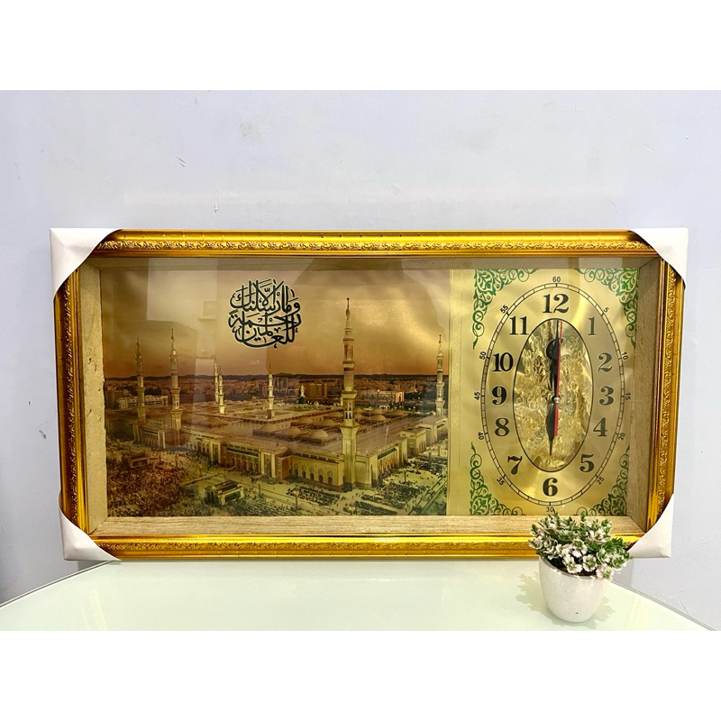 Kaligrafi jam dinding Lafadz ka’bah mewah