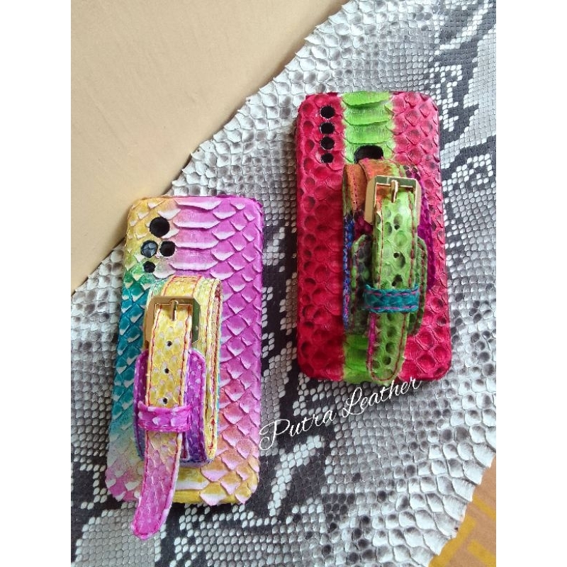 Case hp. case strap kulit ular.