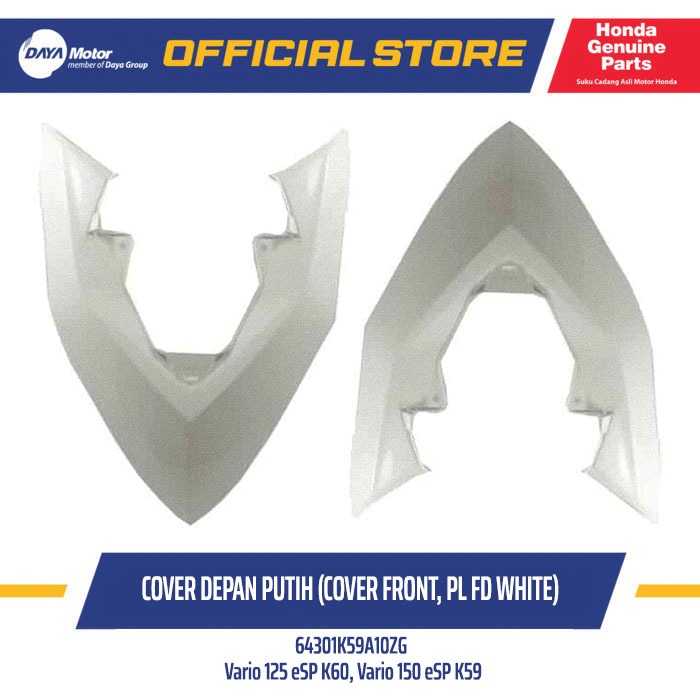 64301K59A10ZG - Cover Depan Atas Putih (Cover Front, PL FD White) - HONDA Vario 125 eSP K60 / Vario 