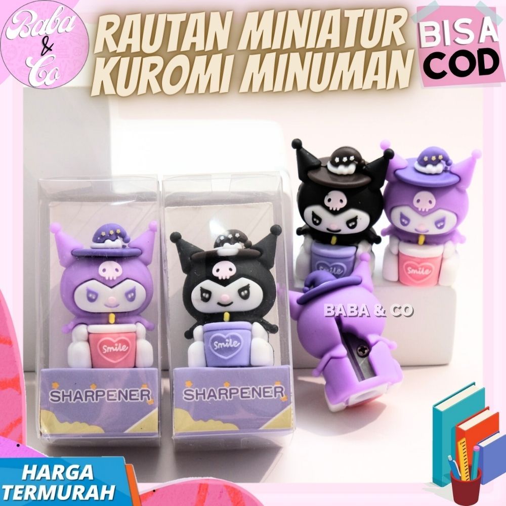 

RAUTAN MINIATUR KUROMI MINUMAN SERUTAN PENSIL LUCU UNIK SERUTAN KUROMI BONEKA MINUM BONEKA KUROMI SERUTAN PENSIL KUROMI SANRIO MINUM