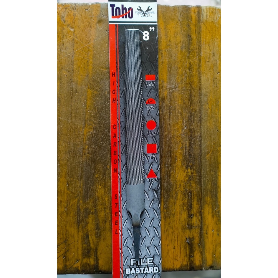 KIKIR SETENGAH LINGKARAN KASAR TOHO 8" FILE BASTARD HALF ROUND