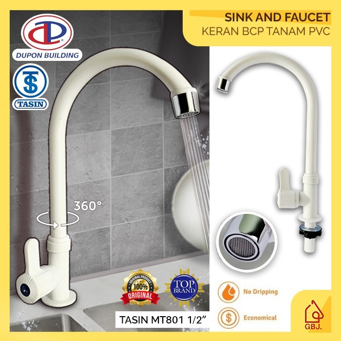 KERAN CUCI PIRING TANAM PLASTIK PVC DUPON TASIN MT801 1/2" / KRAN AIR PVC MURAH / KERAN DAPUR