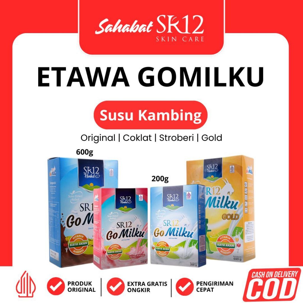 

SR12 GoMilku Susu Kambing Etawa Bubuk / Kaya Protein, Kasein, Mineral & Vitamin A