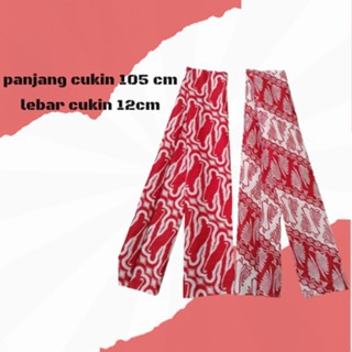Syal Selendang Batik Merah Putih Perlengkapan Agustusan/Cukin batik merah putih/Syal merah putih bat