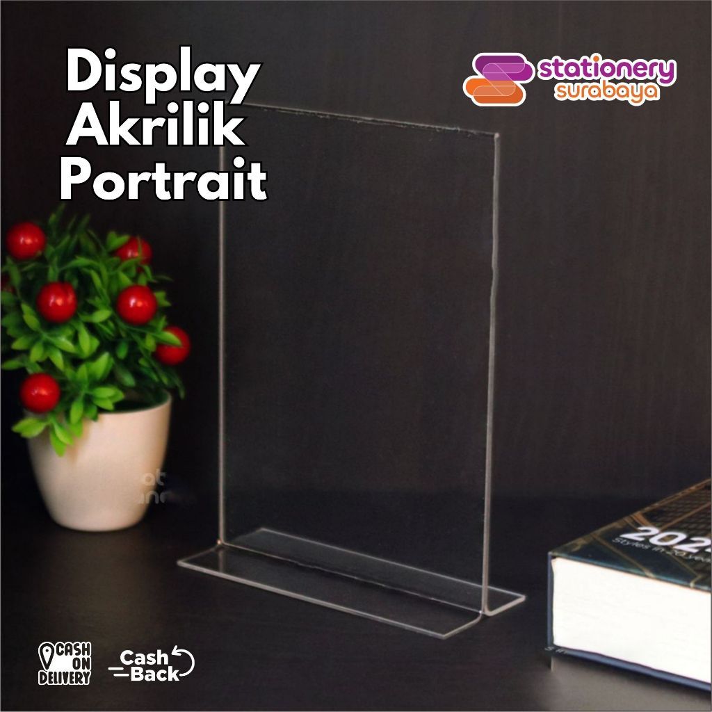 

Display Menu Acrylic Standing Akrilik Papan Tempat Meja Minimalis Untuk Brosur Ukuran A6 A5 A4