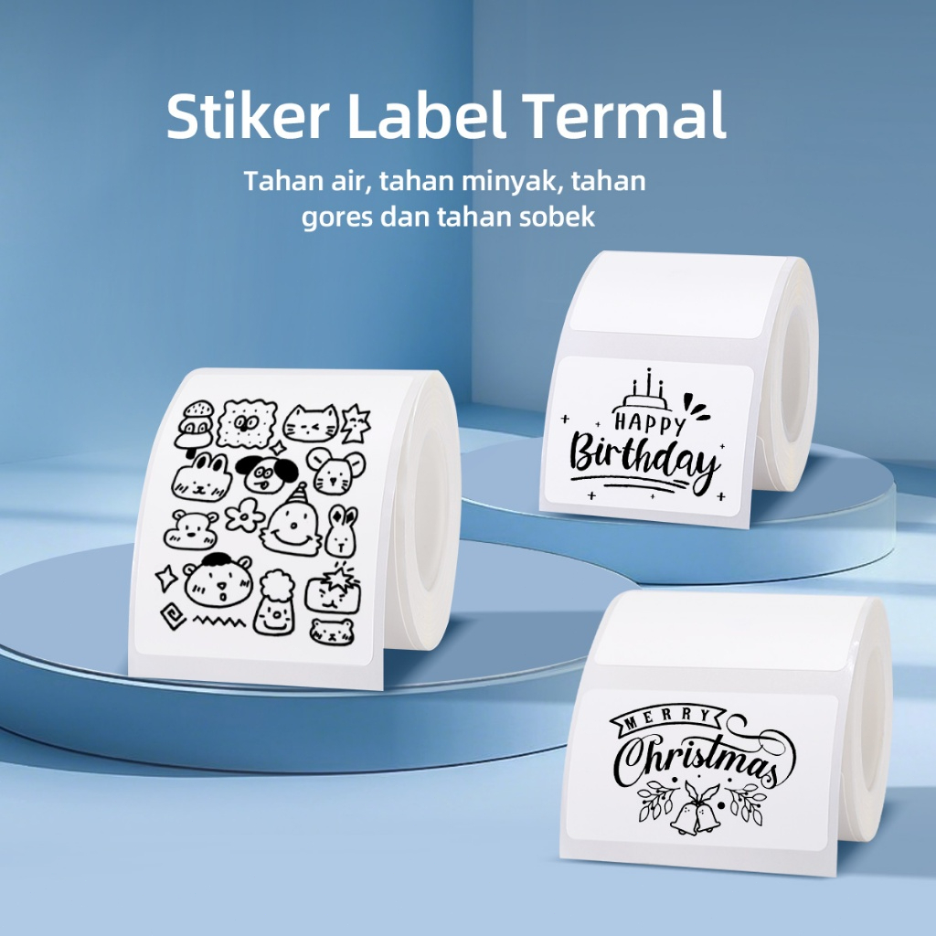 

3 gulungan stiker label termal cocok untuk mesin label P50, M110, M120, kertas label DIY