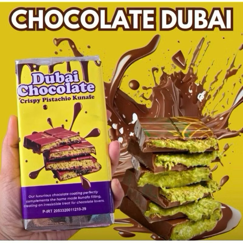 

Coklat Dubai Original Crispy PISTACIO KUNAFE premium coklat viral lembut meleleh 250gr
