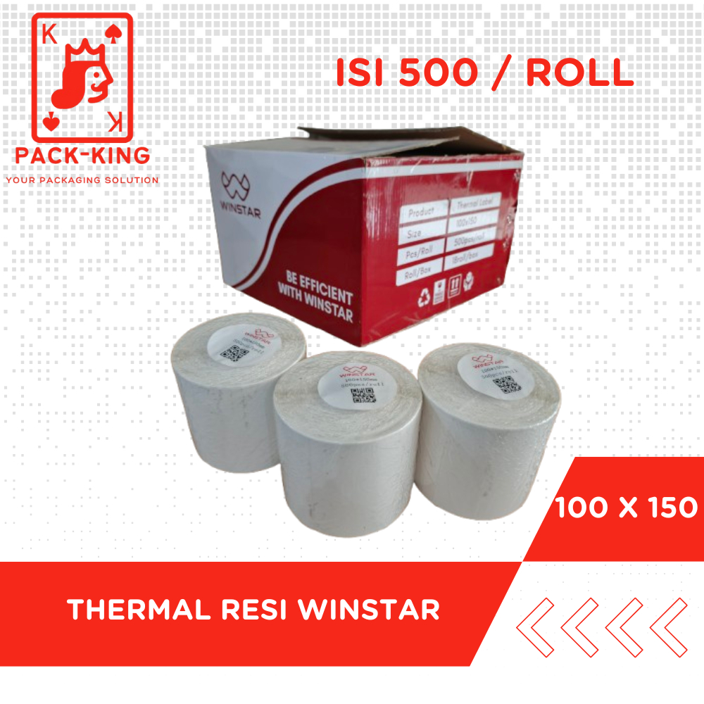 

LABEL BARCODE 100X150 THERMAL RESI 100X150 KERTAS STICKER THERMAL RESI 100X150 WINSTAR ISI 500 MURAH