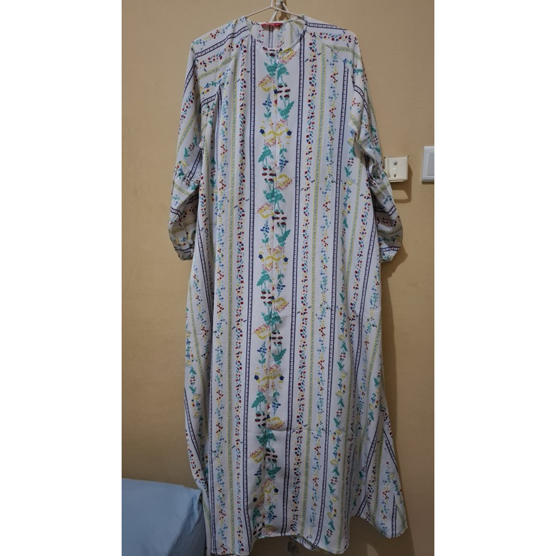 Dress Zoya abaya gamis sarimbit idul fitri adha lebaran putih seragam pengajian hijab khimar FK umro