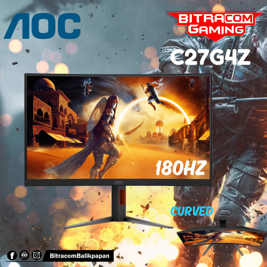 Monitor Gaming Curved AOC - C27G4Z Curved - LED Monitor 27" 280Hz Gaming Monitor